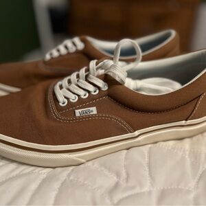 Classic Brown Sneakers with Canvas Upper and Rubber Sole